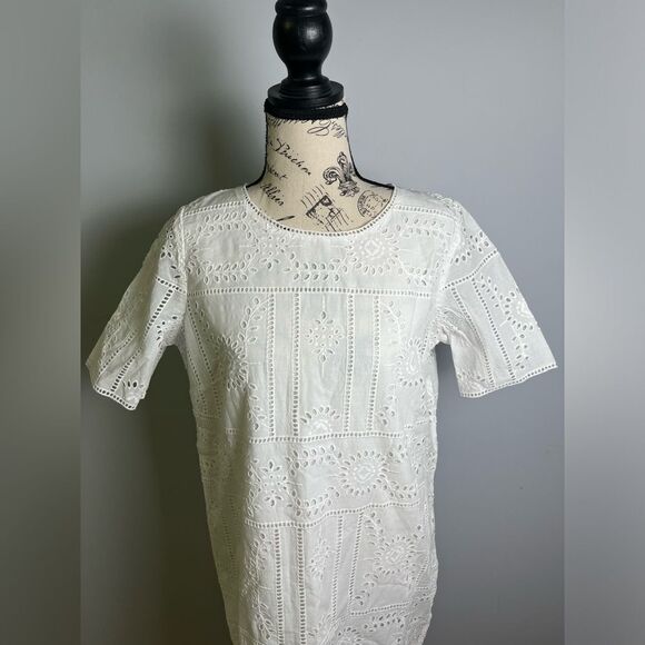 The Kooples Floral White Embroidered Dress Size 3= Size L = US 8 - Picture 2 of 12